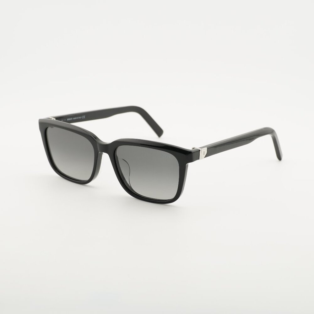 Berluti BL40023U 01B Sunglasses Black Rectangle Frame, Grey Lenses